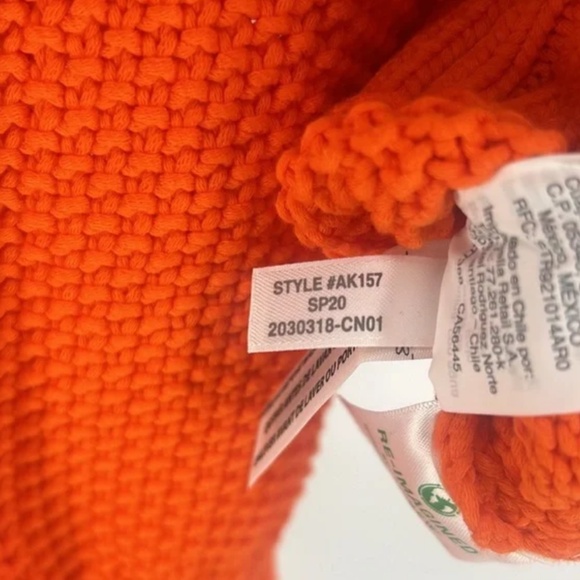 J Crew Womens Orange Cable Knit Sweater, M - Picture 3 of 5